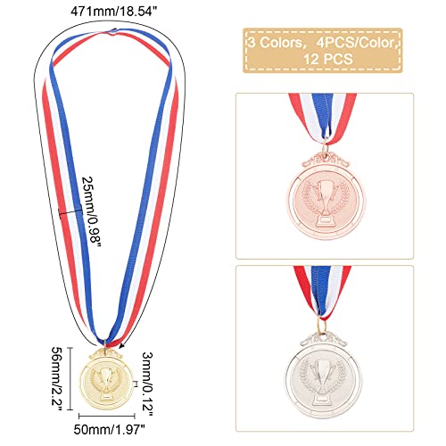 AHANDMAKER 12 Packs de Médailles de Jeu de Sport, Médailles de Récompense de Gagnant de Modèle de Coupe de Défi… - Image 3