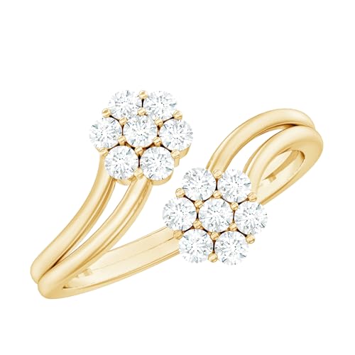 Certified Lab Grown Diamond Flower Engagement Ring, Ef-Vs Quality, Diamond Floral Ring For Women - With Jewelry Box