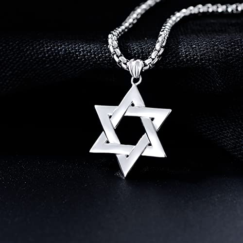 Star of David Necklace Sterling Silver Jewish Necklace for Men4
