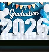 2026 Number Sign Graduation Decorations, 2026 Marquee Light Up Numbers, Battery Operated Number L...