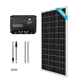 Renogy 100W Solar Panel Kit 12V RV Solar Panel System Off-Grid with 30A PWM Charge Controller Charging for 12V Battery, Suitable for Camper Travel Trailer RV