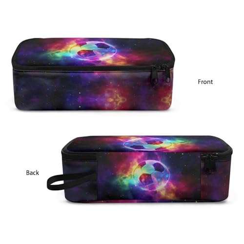 Image of Boys Pencil Case Starry Football Pencil Pouch for Kids Large Pencil Bag with Protable Handle Pencil Box for 2Nd 3Rd Children Girls Pencil Container for Students Teenagers Coin Purse