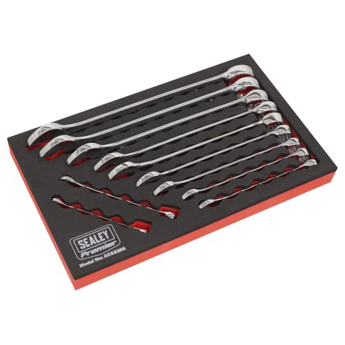 Sealey Premier Combination Spanner Set 11pc - Imperial - AK63266, Chrome