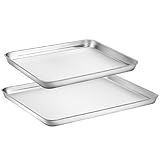 Toaster Oven Tray Pan, Zacfton Baking Sheet Stainless Steel Cookie Sheet Rectangle Size 16 x 12 x 1 inch, Non Toxic & Healthy,Superior Mirror Finish & Easy Clean, Dishwasher Safe (16inch 12inch)