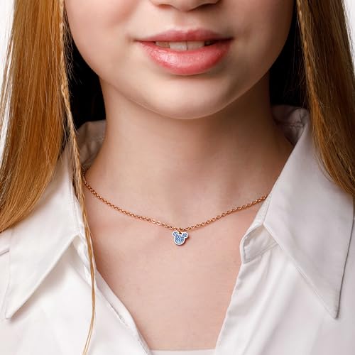 Collar Mickey Mouse de acero médico y circonitas celestes gargantilla para mujer 3