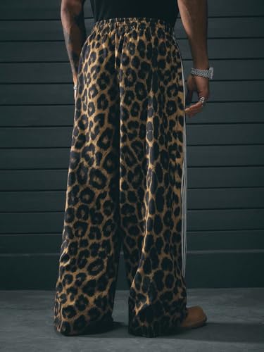 Jogger Sweatpants for Men Color Block Wide Leg Drawstrings Casual Cargo Joggers Pants with Pockets3