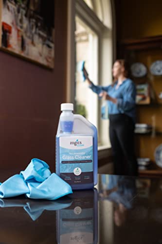 Zogics Non-Ammoniated Glass Cleaner Concentrate - 32 Oz Bottle Makes Up To 10 Gallons - Meets Ecologo Standards #TOP2