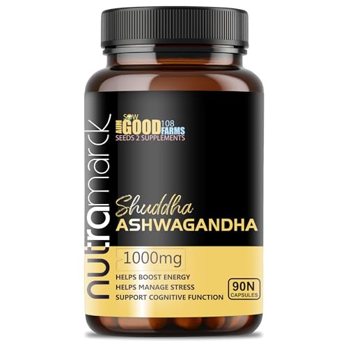 Image of Ashwagandha 1000mg Capsules | 100% Ayurvedic & Pure Extract For Stress Relief | Rejuvenates Mind & Body | Support Strength & Energy | Men & Women (90 Count (Pack of 1))