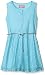 Dream Star Girls' Little Girls' Lace Lined Button Front Dress with Metallic Braided Belt