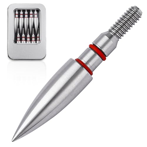 YIMEI 12pcsField Points Archery ArrowTips100-200 Grain Field Points5/16inch Screw in Bullet Points Arrowheads Broadheads for Crossbow Recurve Bow Compound Bow (19/64-125Grains)