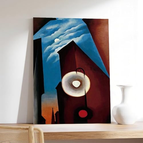 New York Street With Moon par Georgia O'Keeffe | Impression sur toile encadrée 61x91 cm