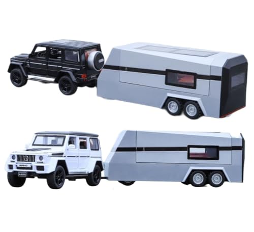 Image of Merceedes Benz G63 with Trailer 1:24 Model Car with Box, Zinc Alloy Pull Back Toy car with Sound and Light for Kids Boy Girl Gift [Colors as Per Stock] (Merceedes Benz G63 with Trailer)
