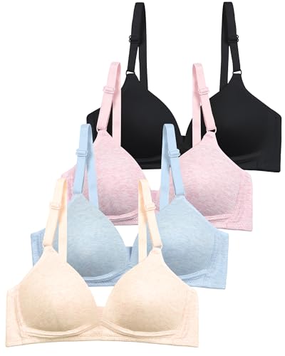 SALIA GIRL Soft Padded Teen Bras for Girls Ages 14-16, No Wires Cotton Developed Training Bra, 36