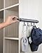BaiNong 12 inch Valet Rod for Closets Pull Out Closet Valet Rod Slide Out Black Pull Out Clothes Hanger With 4 Hooks