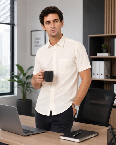 Image of Appel Touch Men's Cotton Blend Formal Shirt Half Sleeves
