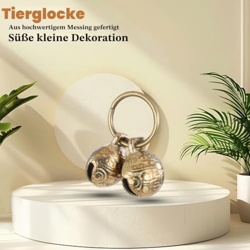 4 Stück Hundeglocke Katzenglocke, Extra Laute Katzen Hundeglocken Messing Haustier Tracker Glocken Halsbandglocke Anti-Verlust-Training Haustier-Anhänger-Zubehör Glocken für kleine Hunde und Katzen