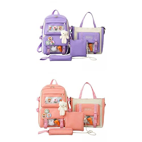 Sharplace Mochila 4 Piezas Conjunto Mochila Bandolera Mochilas Escolares para Adolescente