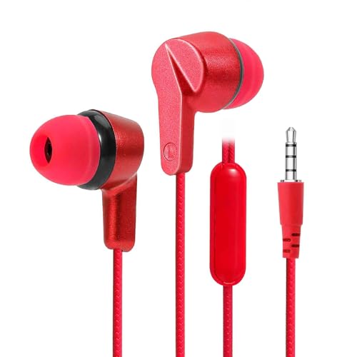 UrbanX R2 Wired in-Ear Headphones with Mic for Sony Xperia C5 Ultra Dual with Tangle-Free Cord, Noise Isolating Earphones, Deep Bass, in-Ear Bud Silicone Tips