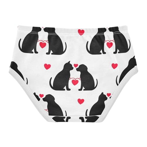 Cotton Girls Underwear Toddler Cat Dog Hearts red Panties for Girl Cartoon Briefs Kids Undies 2t2