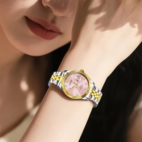 Image of OLEVS Watches for Women Luxury Elegant Stainless Steel Waterproof Luminous Diamond Women's Fashion Watch Ladies Watches for Small Wrists