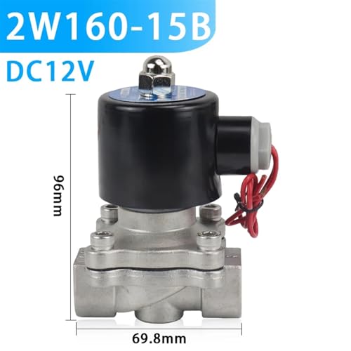 Commande de vanne en acier inoxydable 304 modèle 2W160-15B DC12V haute résistance