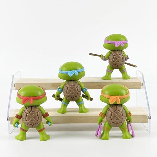 Image of Blue Aura Cartoon Turtle Action Figure Set of 4 Height- 8cm Multicolour PVC | Cartoon Turtle ML