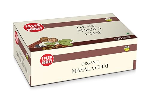 Image of Fresh & Honest Organic Masala Tea | 100 Enveloped Tea Bags | Spiced, Aromatic Blend | Carbon Neutral Certified