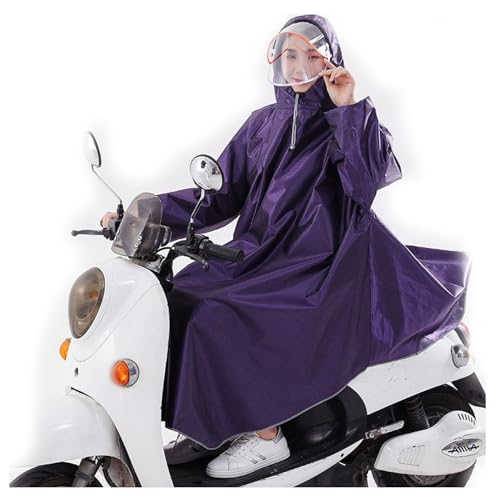 Poncho De Lluvia Larga con Capucha Adultos Mujer Hombre Capa De Lluvia Ligero Reutilizable Impermeable Chaqueta De Lluvia Chubasquero Moto para Bicicleta Eléctrica, Scooter A,3XL
