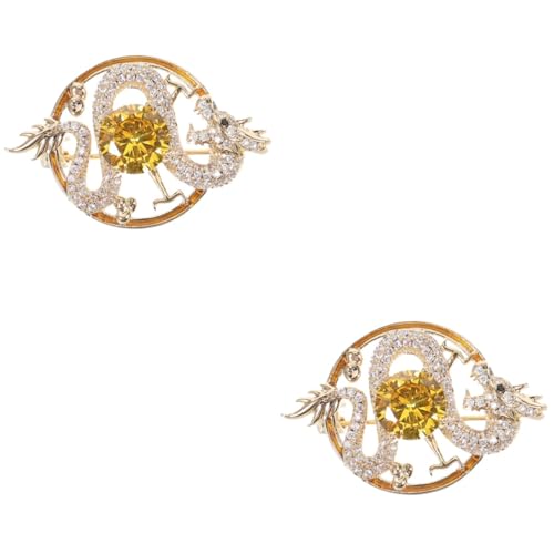 Broche en forme de dragon doré en cuivre, bijou pour vêtements