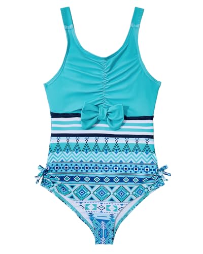 Image of Century Star Girls Bathing Suit One Piece Swimsuit for Kids Cute Bow Striped Swimwear for 4-13 Years