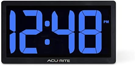AcuRite 75111M 10-inch LED Digital Clock with Auto Dimming Brightness Blue