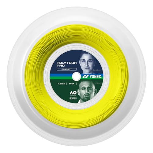 YONEX Polytour Pro 120 17 Gauge Polyester Tennis String Set (Flash Yellow)