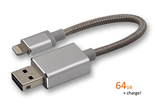 2 in 1 External Storage & Charging Cable for iPhone, iPod & iPad