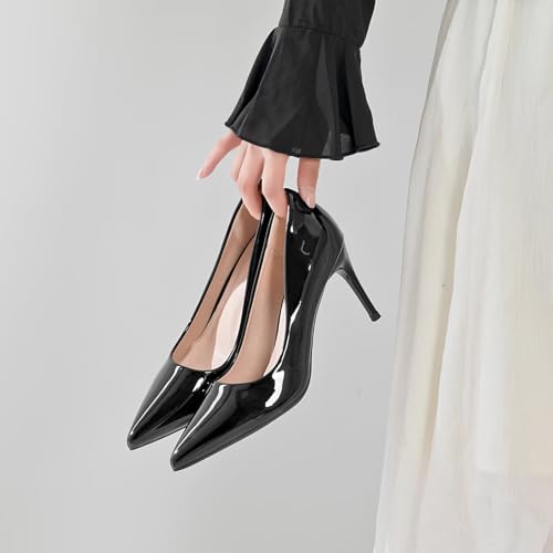 Image of Women's Low Kitten Heel Pumps Classic Fashion Dress Pumps Simple Heeled Shoes for Office Work