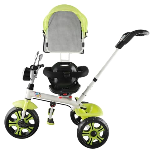 JoyRide Titan Trike 3-in-1 Kids Tricycle with Reversible seat, Canopy, Adjustable Push Handle, Parent Control, Foldable footrest (Green) - Image 4