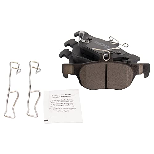 Image of TRQ Rear Brake Pad and Rotor Set Ceramic Coated Rotors Compatible with 2019-2021 Mazda 3 2020-2021 CX-3 CX-30