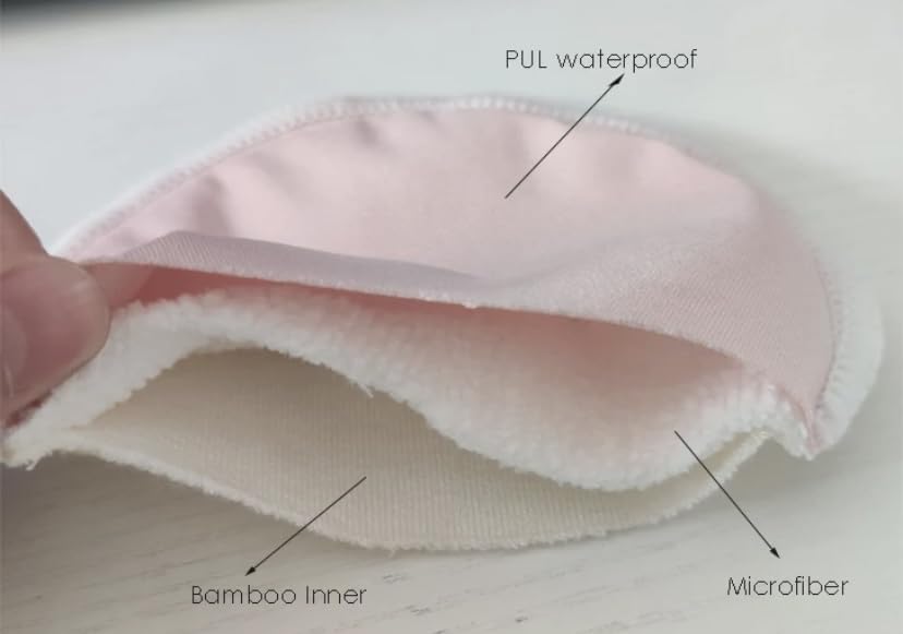 Reusable Nursing Pads, Pack of 8, Cotton Breastfeeding Pads for Pregnancy, White, 2 Pack, also used as reusable makeup remover pads