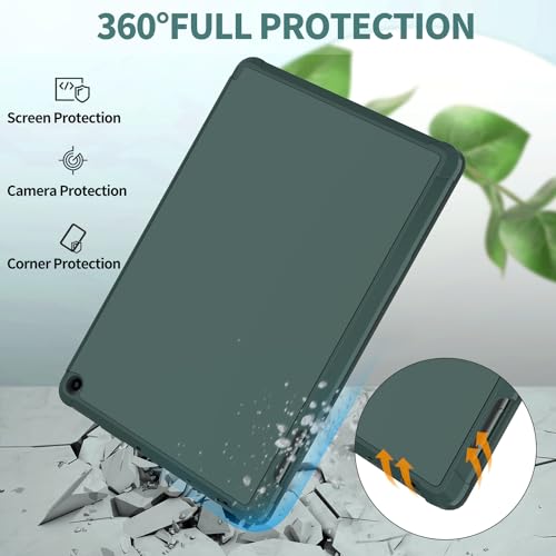 Image of DJ&RPPQ Lightweight and Convenient Case for 10 inch 2023 Protective Case with Auto Wake /Sleep-Dark Green