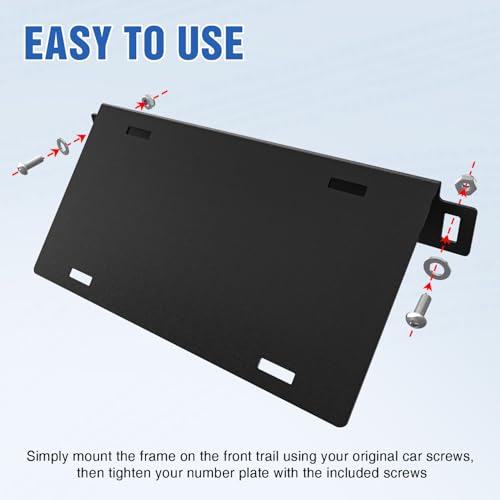 Image of Nilight Front License Plate Bracket Fit for Ford Bronco 2 /4 Door 2021 2022 2023 2024 2025 2026 Steel License Plate Mounting Holder Heavy-Duty Modular Bumper no Drilling Required Rattle-Free Black