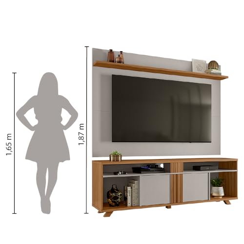 Rack Bancada com Painel para TV até 70 Polegadas 1,80m Freijó/Off White Notável