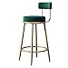 FENGZI Chaises de Bar Tabouret de Bar à siège Rond en Velours Doux avec Repose-Pieds Tabouret de Bar en métal doré Tabourets de Hauteur de comptoir de Cuisine pour Petit-déjeuner,Green
