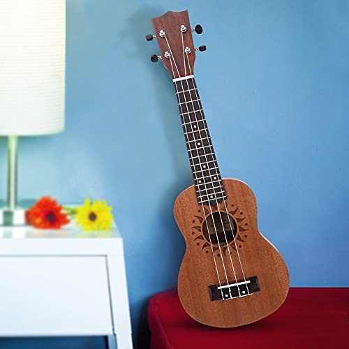 Ukulélé, 21 Pouces Sapele Ukulele 4 Cordes Hawaii Guitare Instrument de Musique (trou sonore tournesol) - Les Beatles, Paul McCartney, John Lennon, RIngo Starr, George Harrison Ukulélé, 21 Pouces Sapele Ukulele 4 Cordes Hawaii Guitare Instrument de Musique (trou sonore tournesol) – Image 5