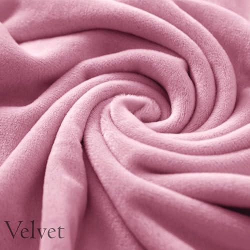 Image of HOKIPO 200 GSM Premium Velvet Series Elastic Sofa Cover 3 Seater, Pink (NEW-AR-4738-PNK)