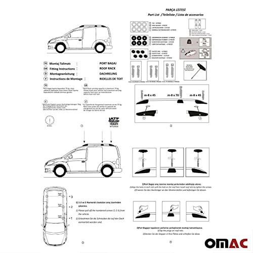 Barre portapacchi compatibili con VW Caddy III &