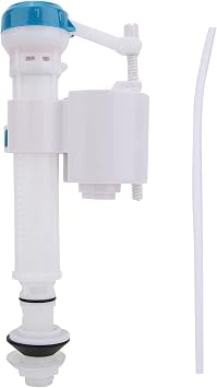 Toilet Fill Valve Repair Kit, Dual Flush Cistern Syphon Push Button Fill Valve for Bathroom, Blue White, G1/2 Thread 4-point plastic pipe water inlet valve