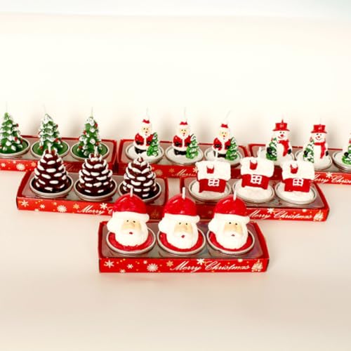 PACKOVE クリスマスキャンドル パラフィン製 繊細なクリスマステーマデザイン に最適なキャンドルデコレーション用品 3個セット [5]