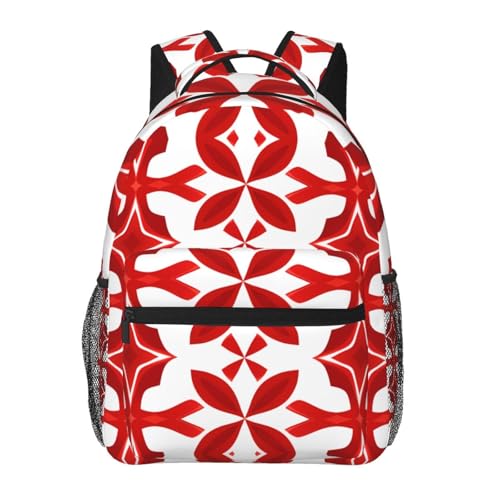 Sac à dos pour ordinateur portable 15,7 pouces ado fille garçon et adulte rouge
