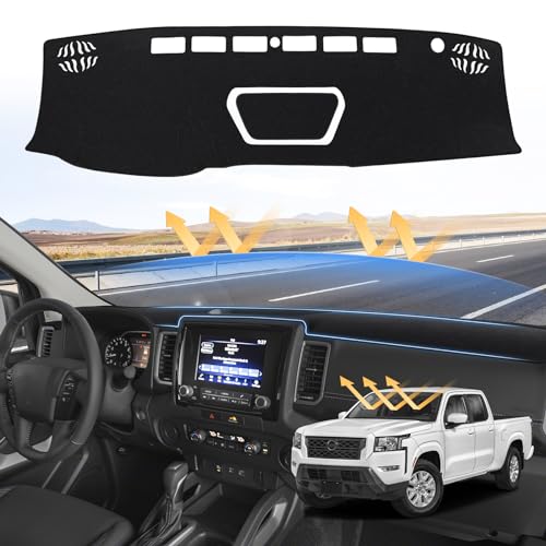 Sunsdrew Dash Cover for 2022-2025 Nissan Frontier Dashboard Cover Mat for Frontier Accessories Suede Dash Mat Frontier Sun Shade Nonslip Mesh Protector No Glare