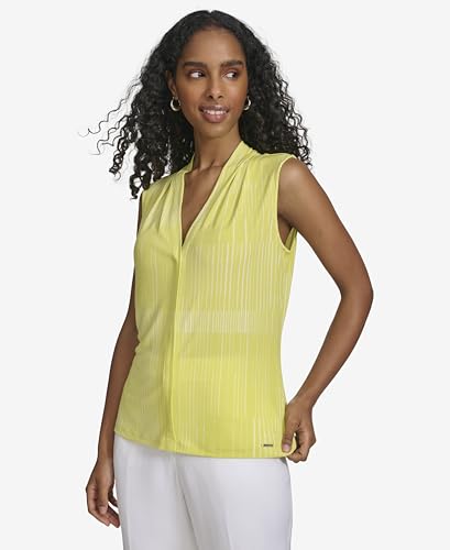 Image of Calvin Klein Women's Sleeveless V-Neck Blouse