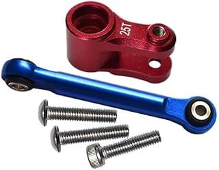 Aluminum Servo Horn 25T with Tie Rod for Traxxas 1/10 Maxx 4WD Monster Truck 89076-4 - 5Pc Set Red